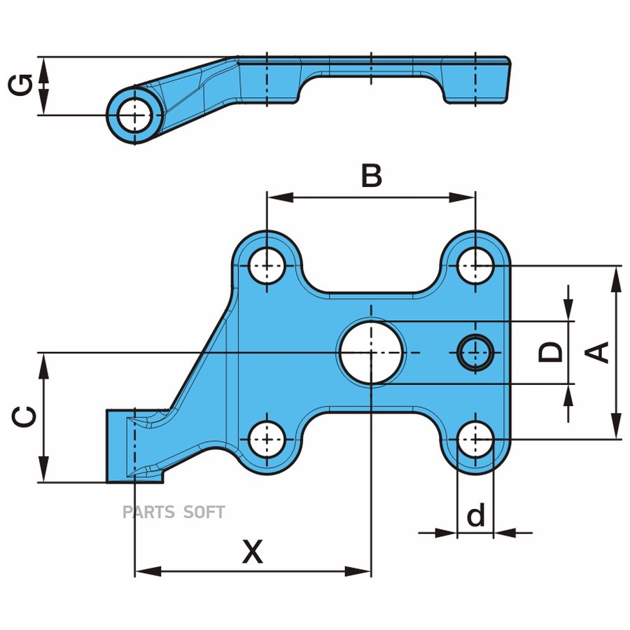 $ Кронштейн амортизатора прав. SLU (ex.0514522440)