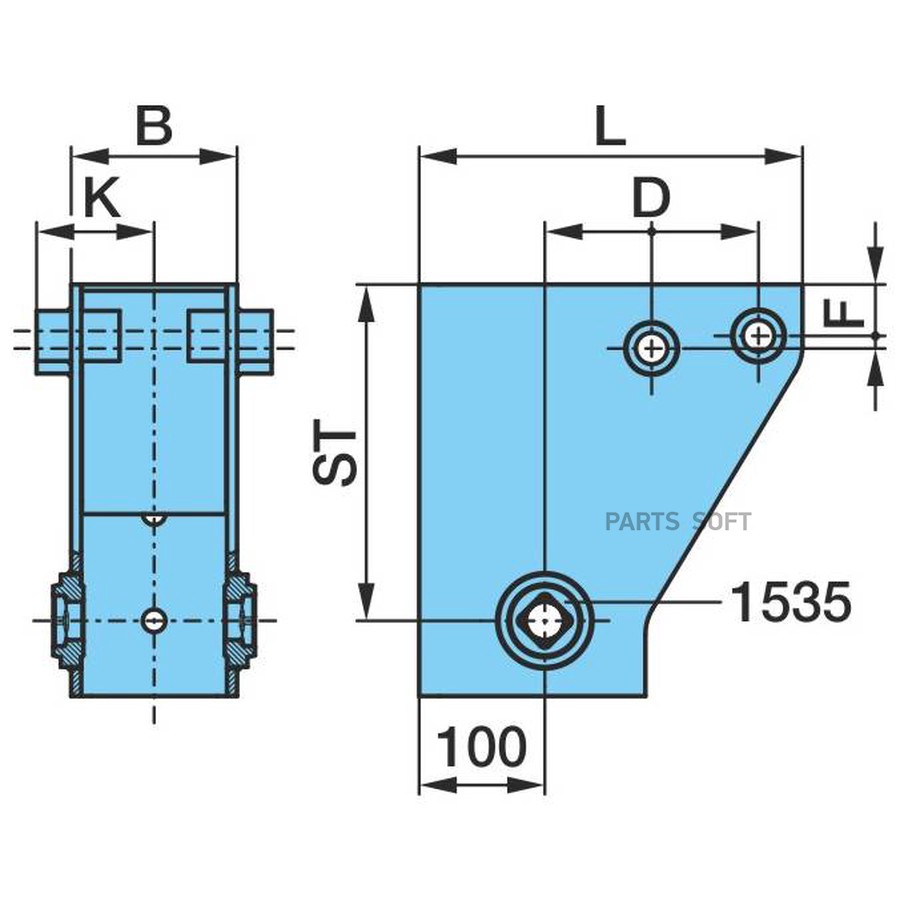 $ Кронштейн пневмоподвески (комплект на ось - 2шт.) STE8_E 268X305X132 85/51 170