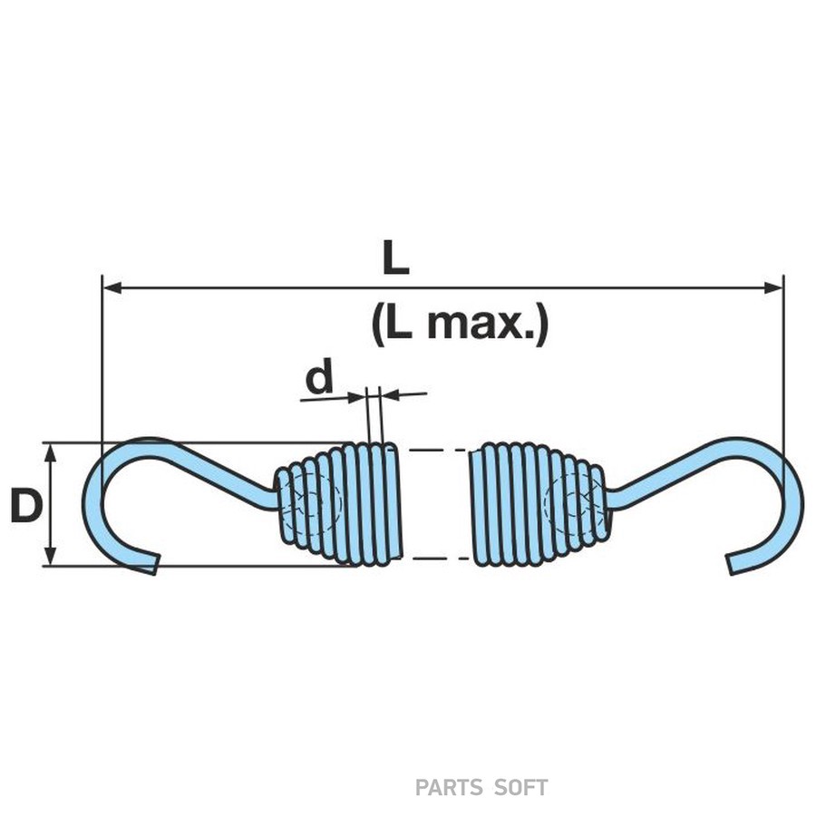 Пружина BPW / трещетки - возвратная _ ?25.8 - ?2.8 - 148L /  0539726030