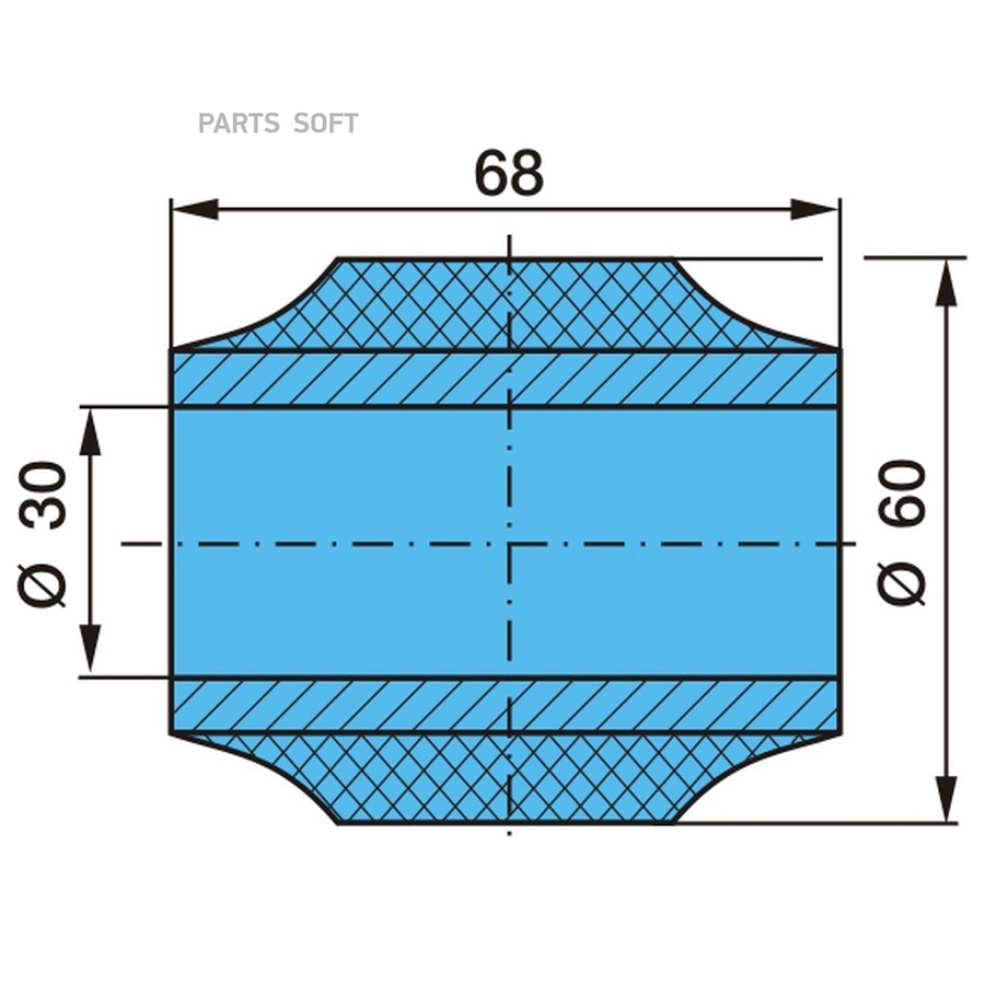 Сайлентблок BPW / реактивной тяги . ?30-?60-68L . р-м /  0511396050