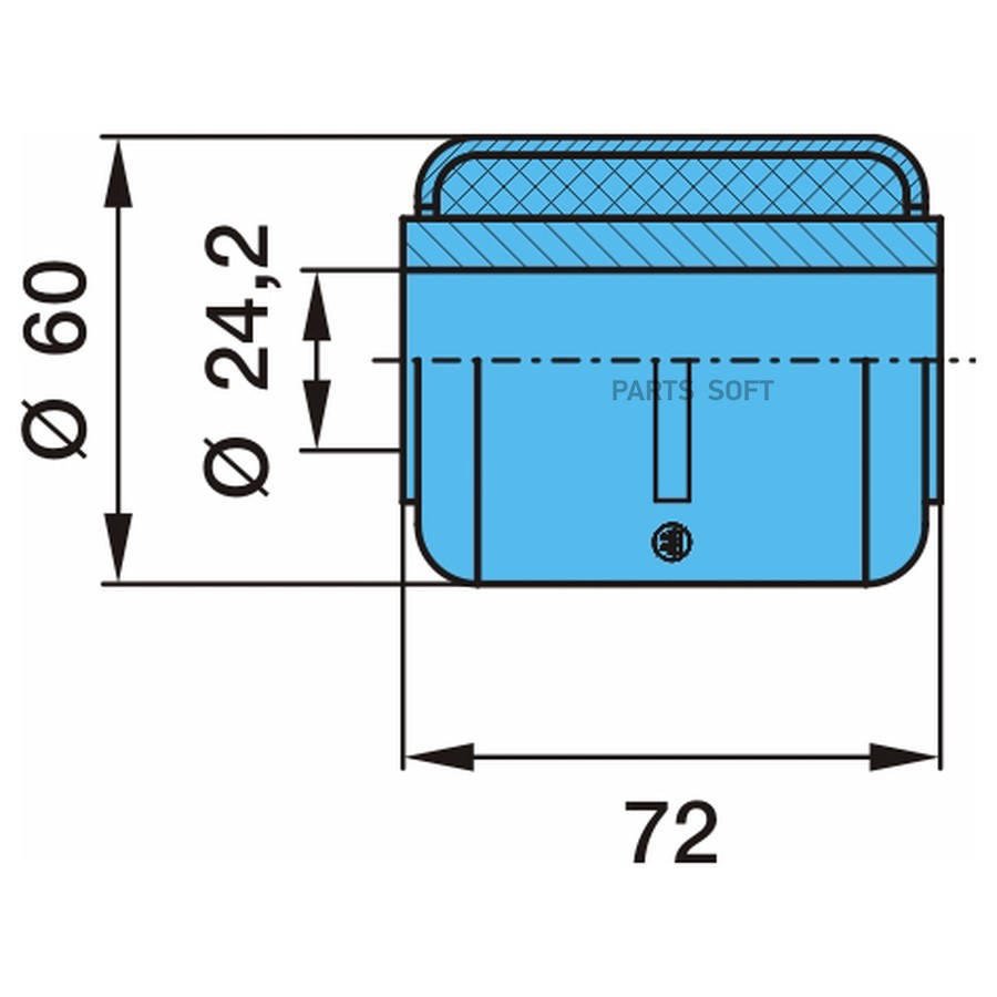 Сайлентблок BPW / полурессоры -  70mm . ?24-?60-72L . м-р-м /=02.0314.24.00S
