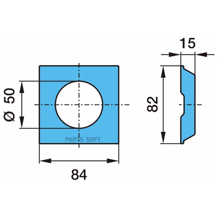 Пластина OR23 (балка 120мм) 84 / 82 / 15 / d 50 _ BPW