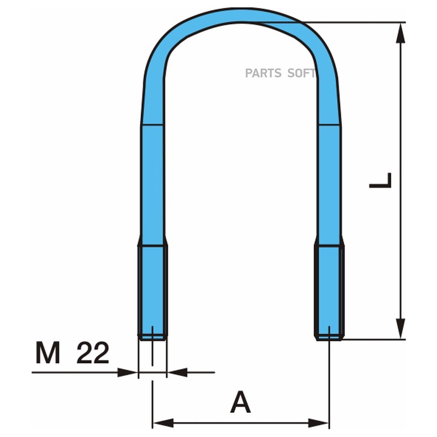$ Стремянка BPW / AK120 _ M22*2.5 _ 150*264L _ резьба-80mm _ без гаек / Oe