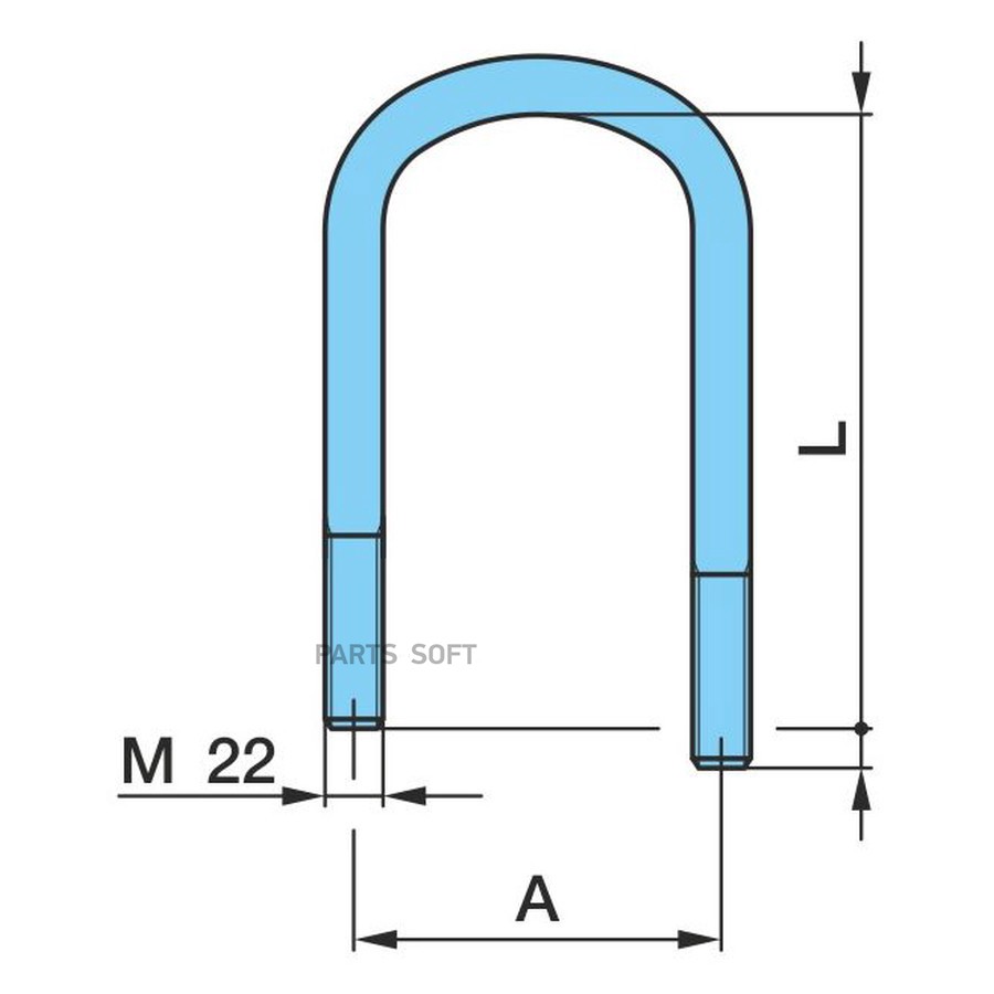 $ Стремянка BPW круг -> 03.138.37.09.4 M22X262(240)X150 R90/R48