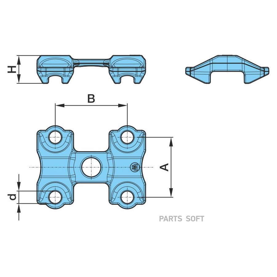 Площадка полурессоры верхняя LB125X150/26 B-- H_8 70мм рессора