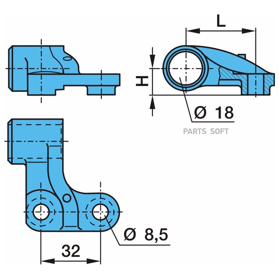 Кронштейн датчика ABS, прав.