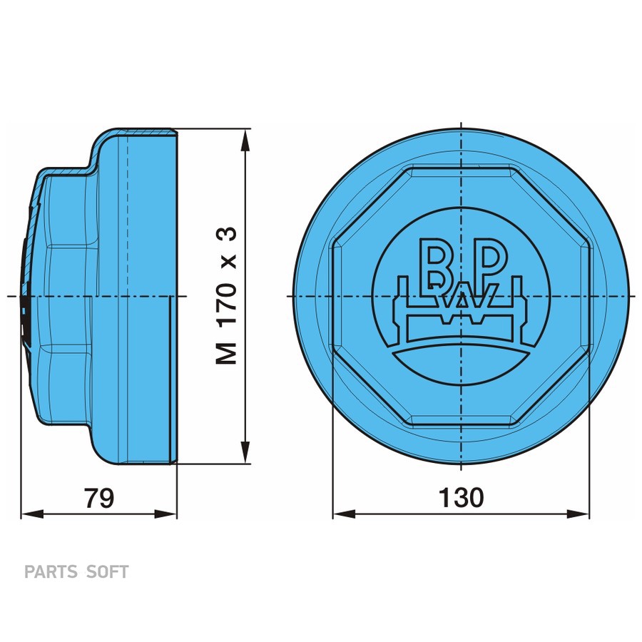 $ Крышка оси балансира 170X3 / 8-гр. внешняя резьба