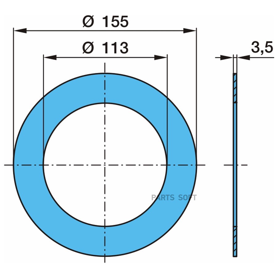 $ Кольцо BPW / пластиковое подш - EH-10т #2. ?113-?155-3.5H / для 33217 Oe