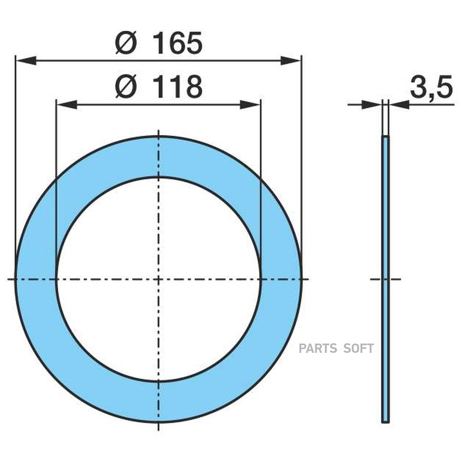 $ Кольцо BPW / пластиковое подш - EH-10т #1. ?118-?165-3.5H / для 33217 Oe