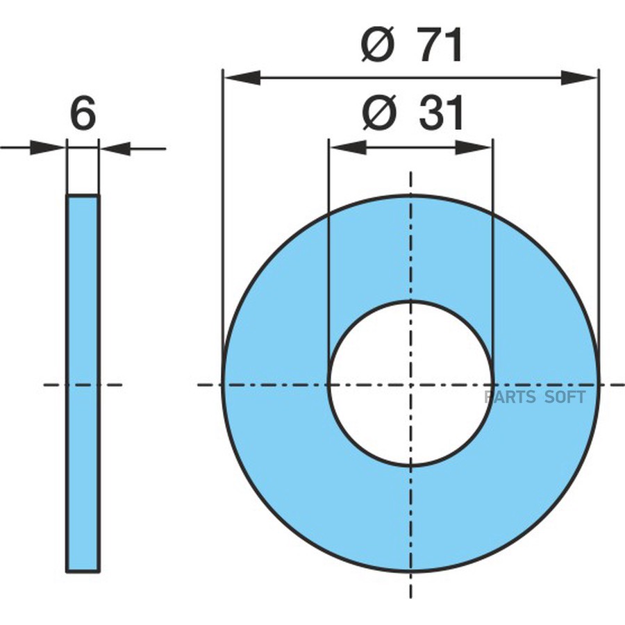 Шайба BPW / болта полурессоры _  ? 31 / 71 x 6 большая