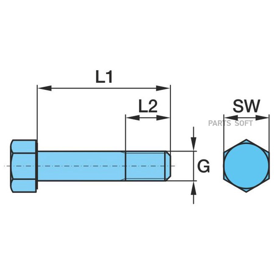 Болт BPW / реакт тяги _ M36*155L _ 8.8 _ SW55 _ резьба-40mm /