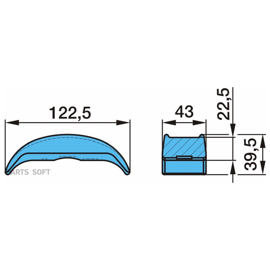 Сегмент стремянки BPW плоской / AK120 _ 43B*123L*40H _ ?120 / Oe 0334523090