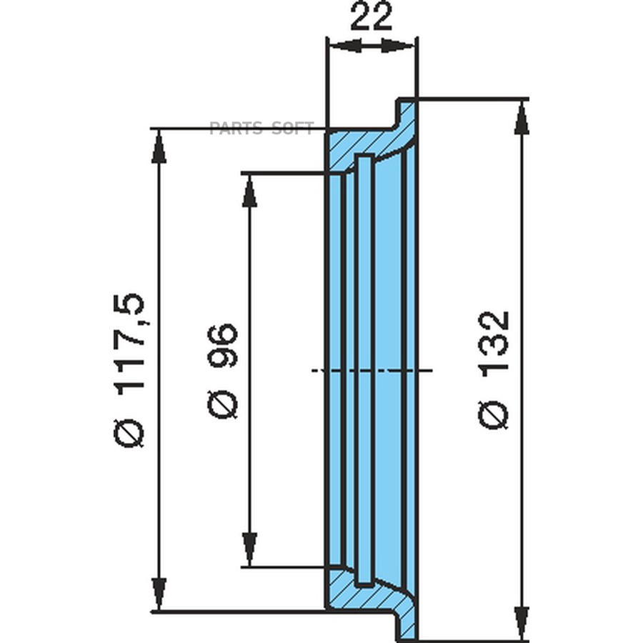 Кольцо BPW / упорное подш -33118 . Ecoplus-10т . ?96-?117.5-?132-22H /  Oe