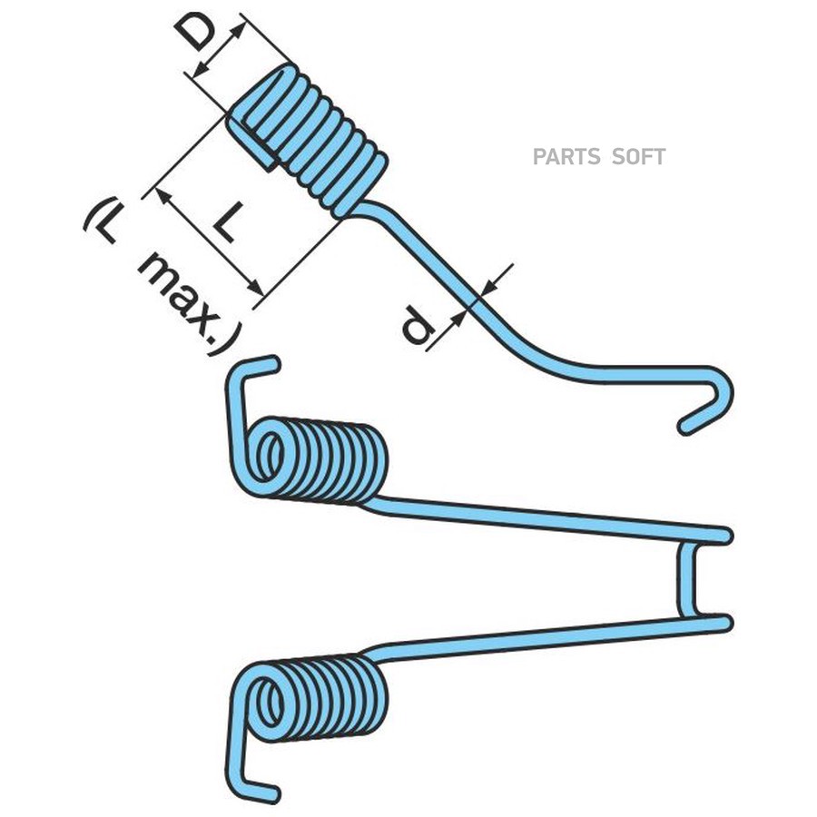 Пружина BPW / колодки - Eco . доп -КРЮК .SN30 -NH . ?19-?3,6-36L -40Lmax /  Oe